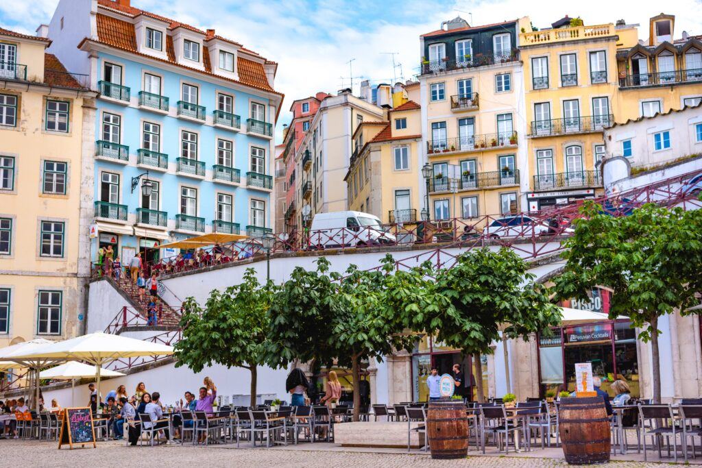 Lisbon street with tuk-tuk
